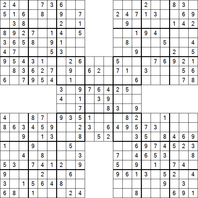 Samurai Sudoku - Fácil