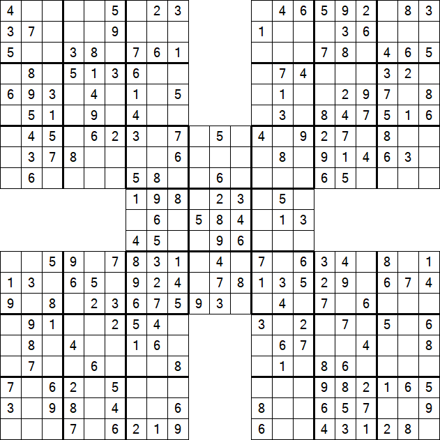 Samurai Sudoku - Simple