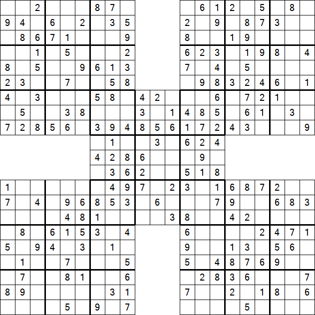 Samurai Sudoku - Simple