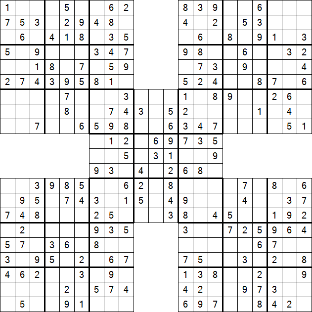 Samurai Sudoku - Simple