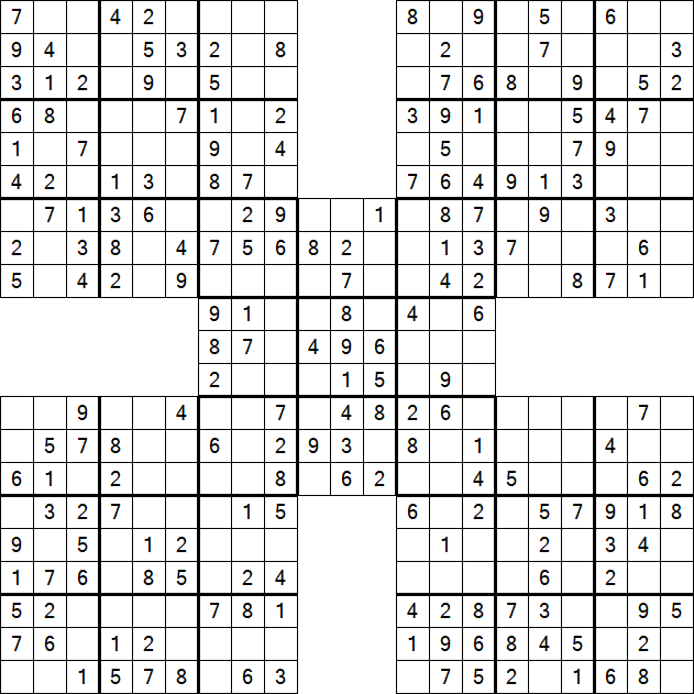 Samurai Sudoku - Simple