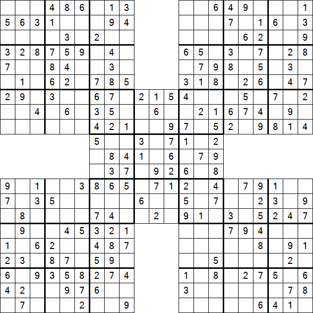 Samurai Sudoku - Simple