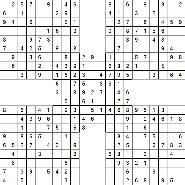 Samurai Sudoku - Simple