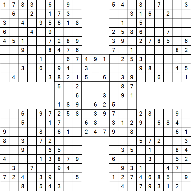 Samurai Sudoku - Simple