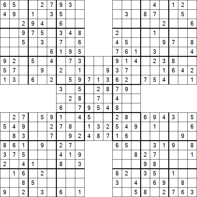 Samurai Sudoku - Simple