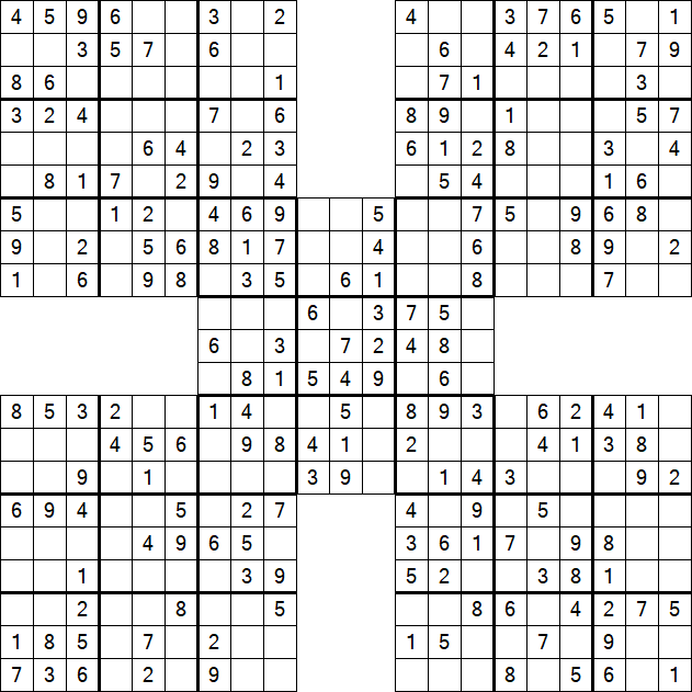 Samurai Sudoku - Simple
