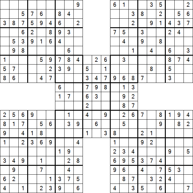 Samurai Sudoku - Simple