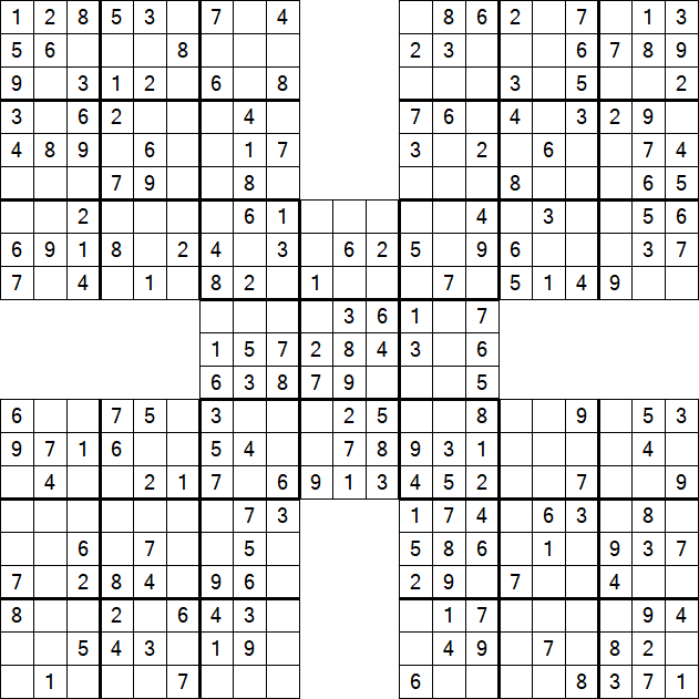 Samurai Sudoku - Fácil