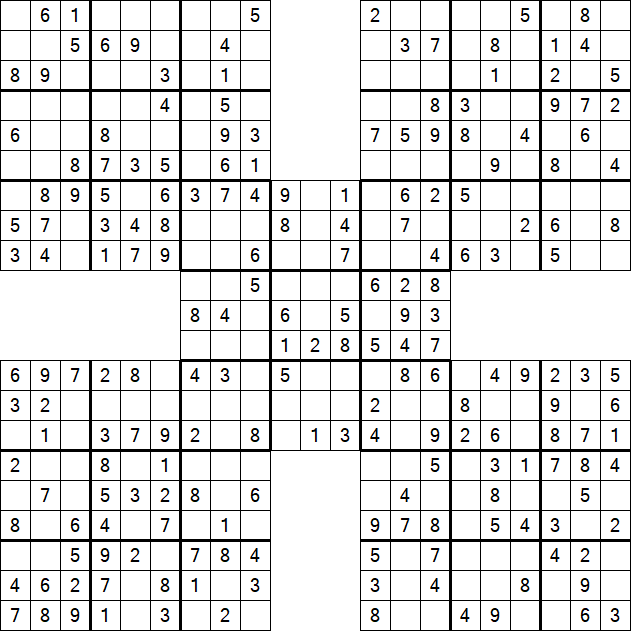 Samurai Sudoku - Simple