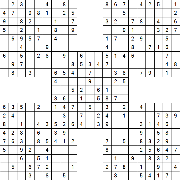 Samurai Sudoku - Einfach
