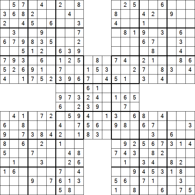 Samurai Sudoku - Einfach