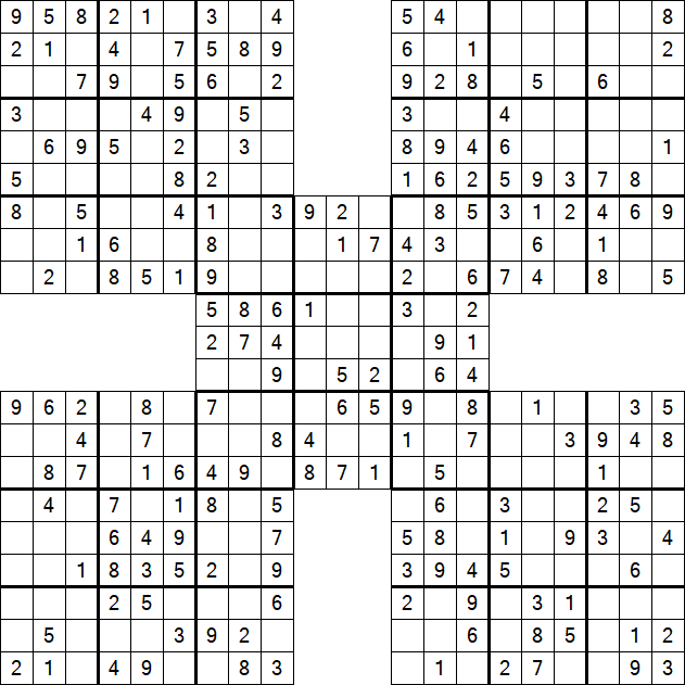 Samurai Sudoku - Einfach