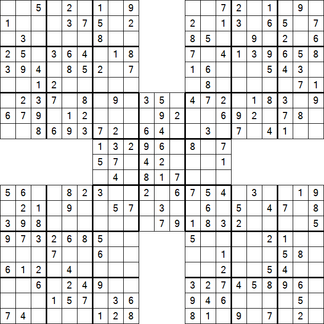 Samurai Sudoku - Einfach