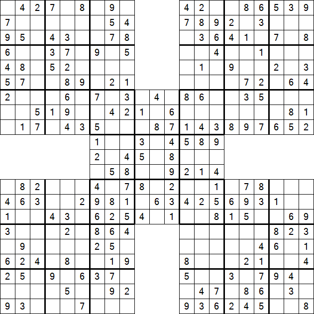 Samurai Sudoku - Einfach