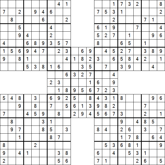 Samurai Sudoku - Einfach