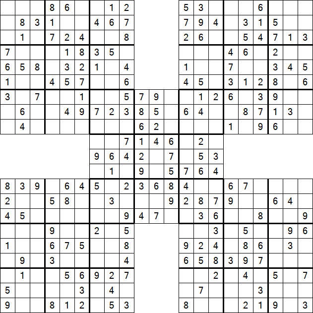 Samurai Sudoku - Einfach