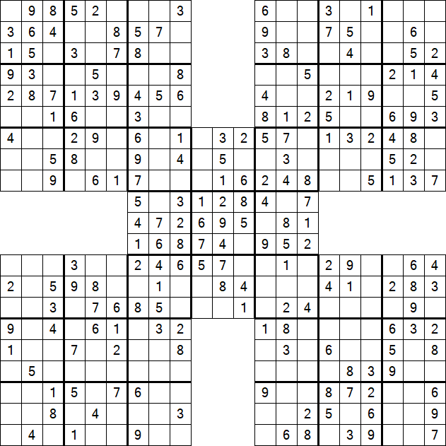 Samurai Sudoku - Einfach