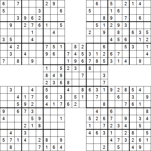 Samurai Sudoku - Einfach