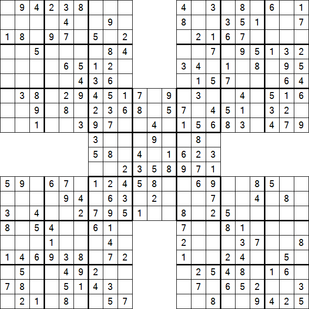 Samurai Sudoku - Einfach