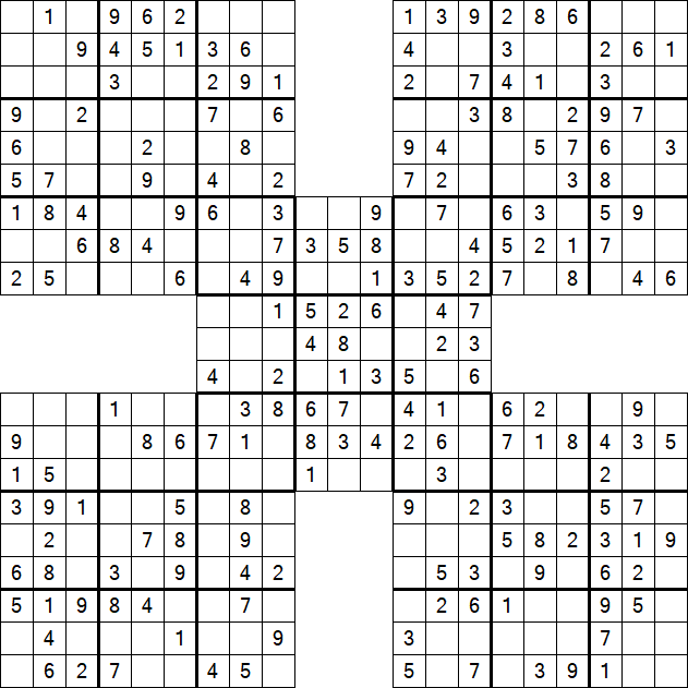 Samurai Sudoku - Einfach