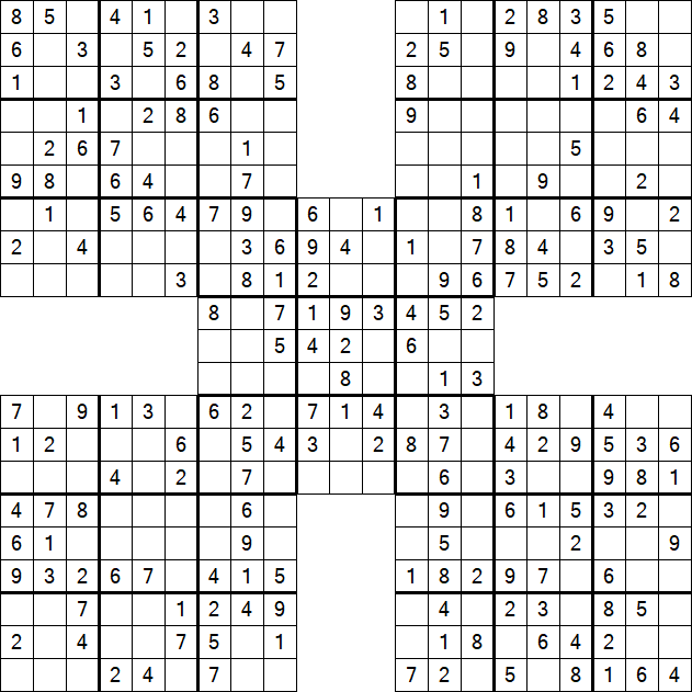 Samurai Sudoku - Einfach