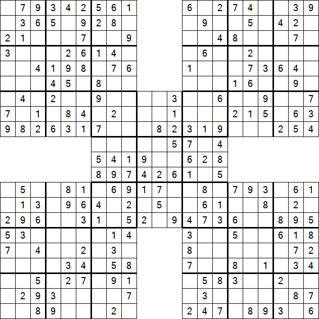 Samurai Sudoku - Einfach