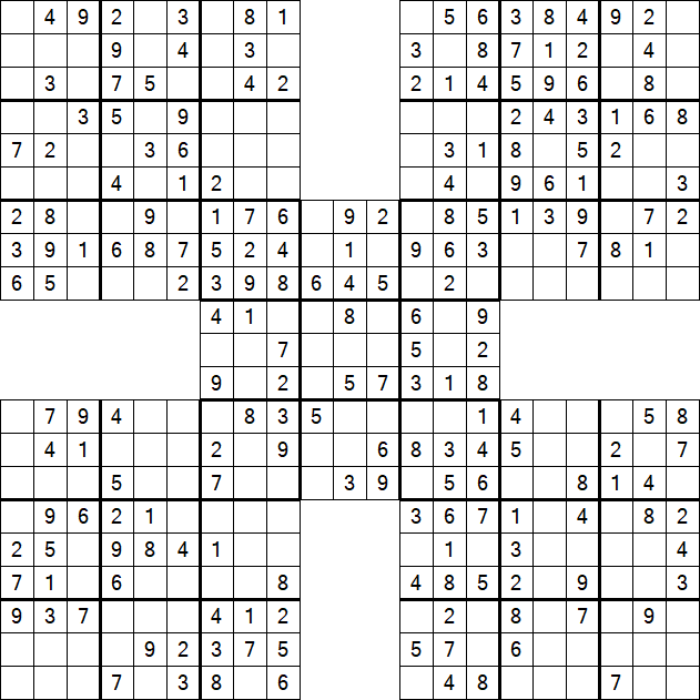 Samurai Sudoku - Einfach