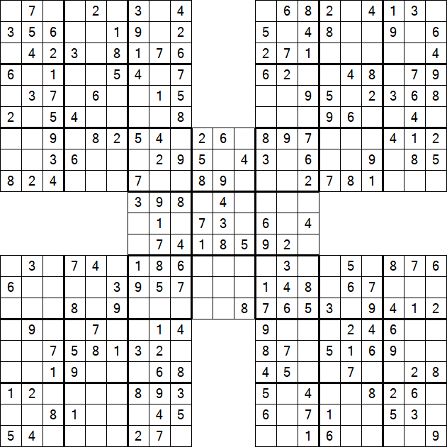 Samurai Sudoku - Einfach