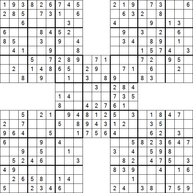Samurai Sudoku - Einfach