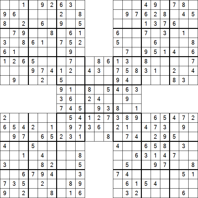 Samurai Sudoku - Einfach