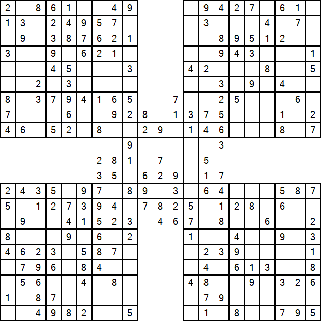 Samurai Sudoku - Einfach