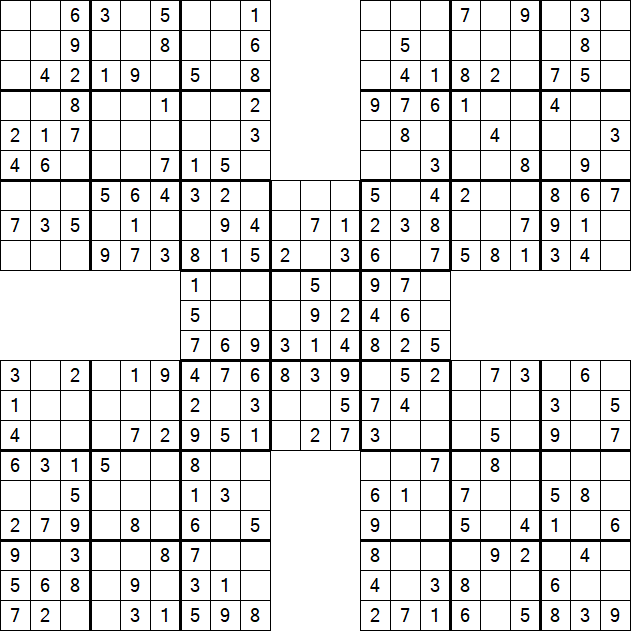 Samurai Sudoku - Einfach