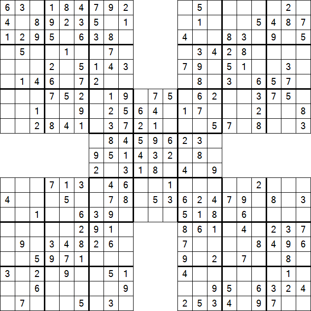 Samurai Sudoku - Einfach
