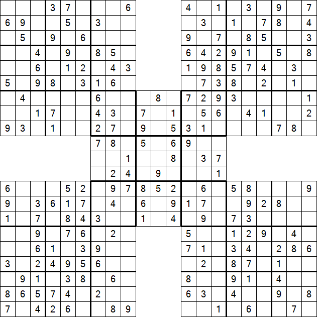 Samurai Sudoku - Einfach