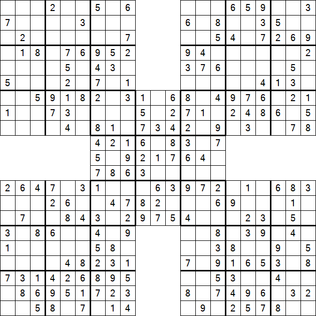 Samurai Sudoku - Einfach