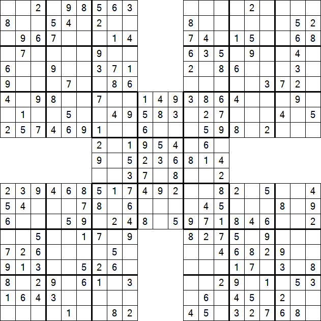 Samurai Sudoku - Einfach