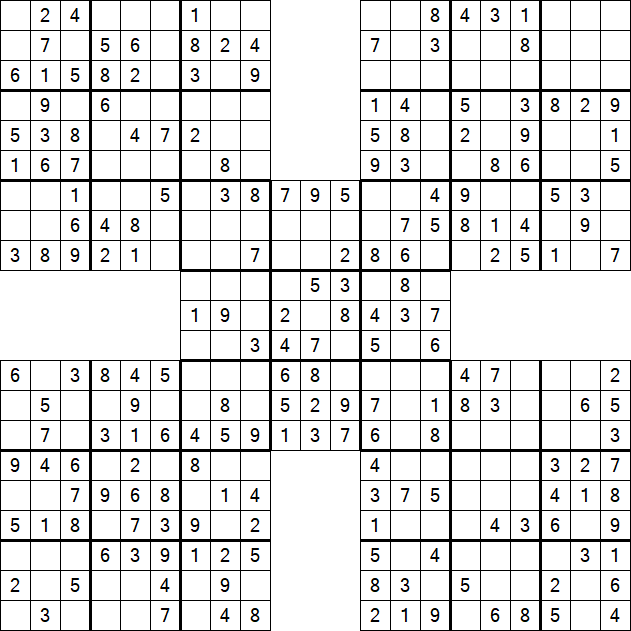Samurai Sudoku - Einfach