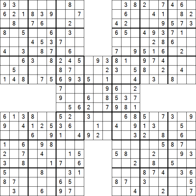 Samurai Sudoku - Einfach