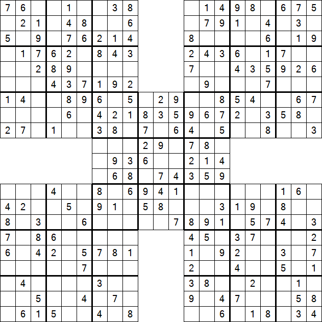 Samurai Sudoku - Einfach