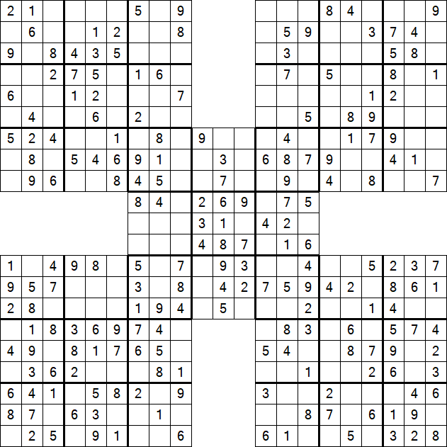 Samurai Sudoku - Einfach