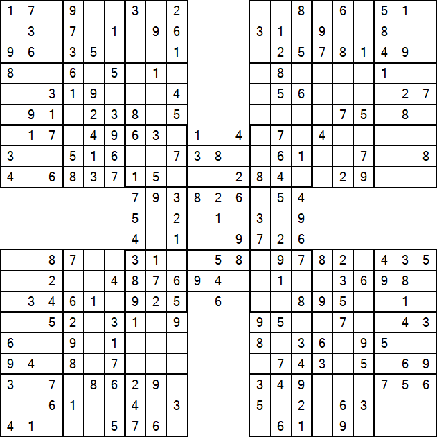Samurai Sudoku - Einfach