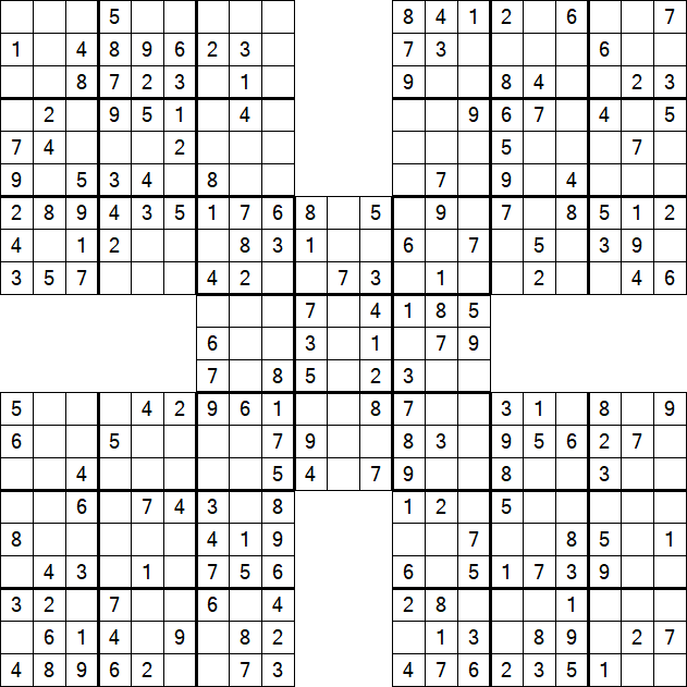 Samurai Sudoku - Einfach