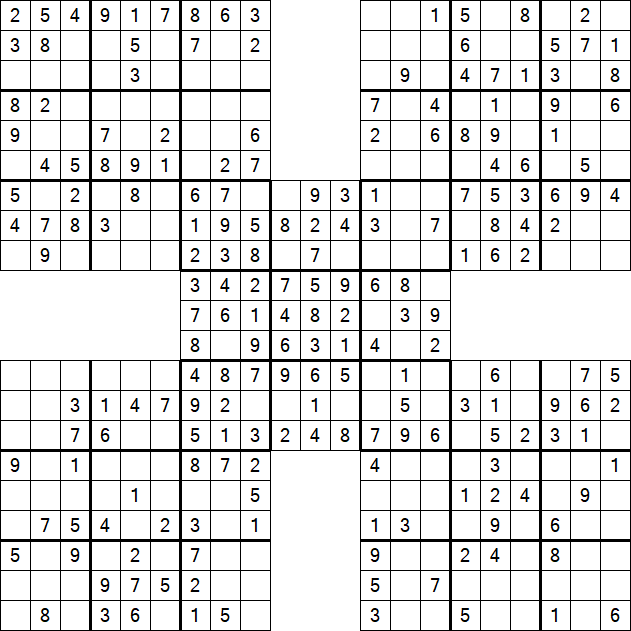 Samurai Sudoku - Einfach