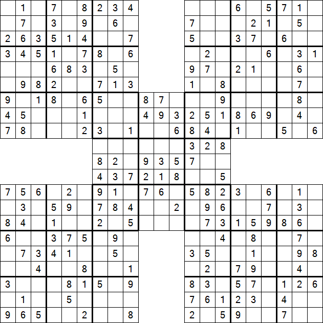 Samurai Sudoku - Einfach