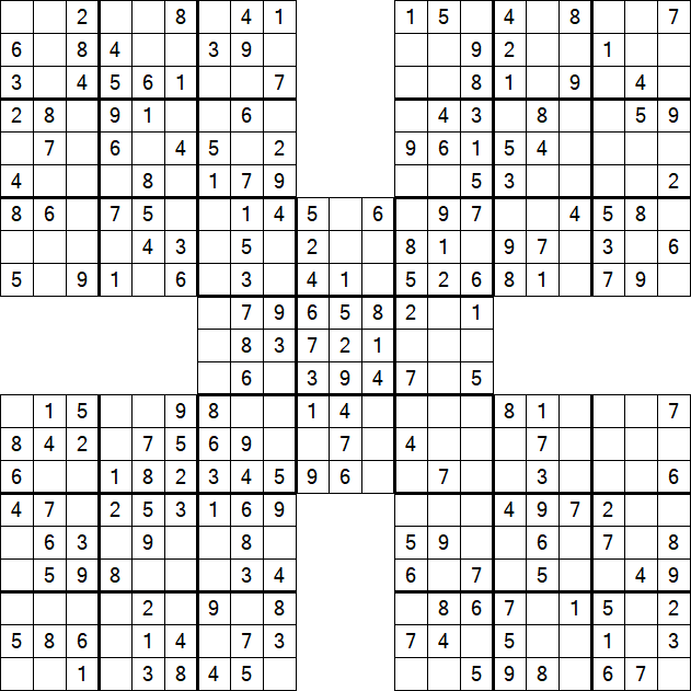 Samurai Sudoku - Fácil