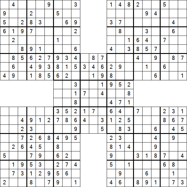 Samurai Sudoku - Fácil