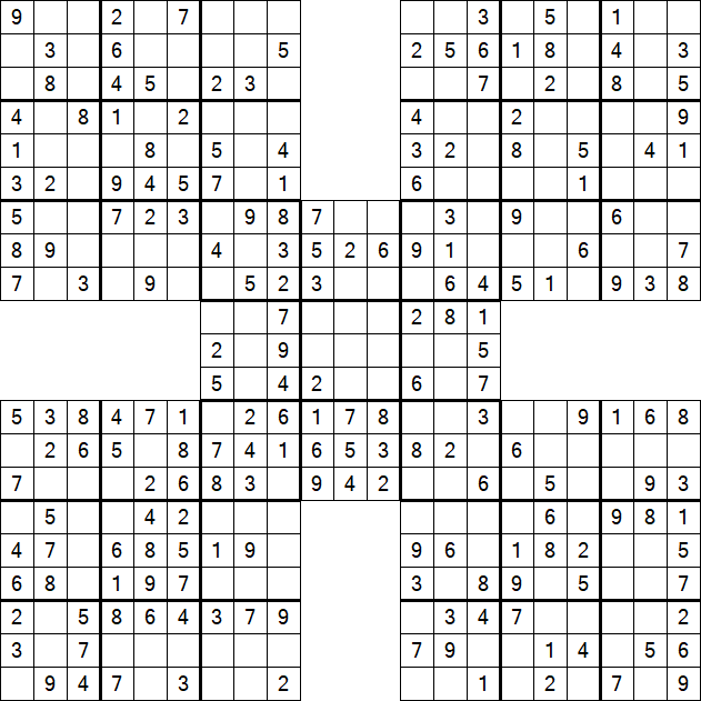 Samurai Sudoku - Fácil