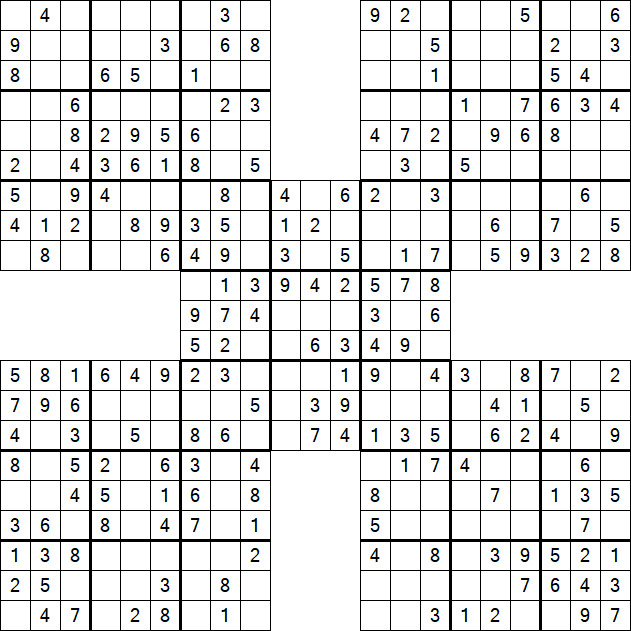 Samurai Sudoku - Fácil