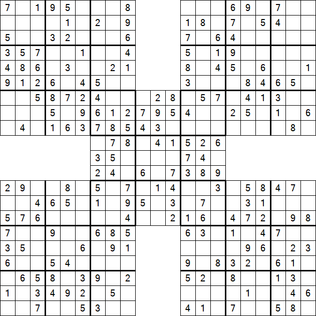 Samurai Sudoku - Einfach