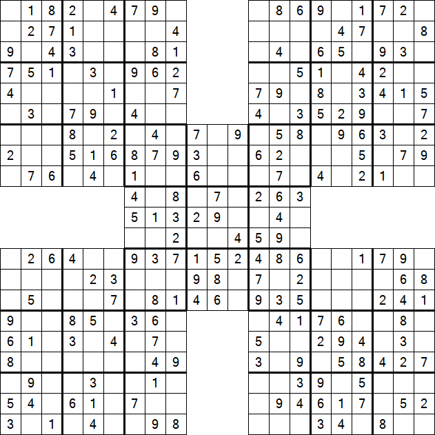 Samurai Sudoku - Einfach
